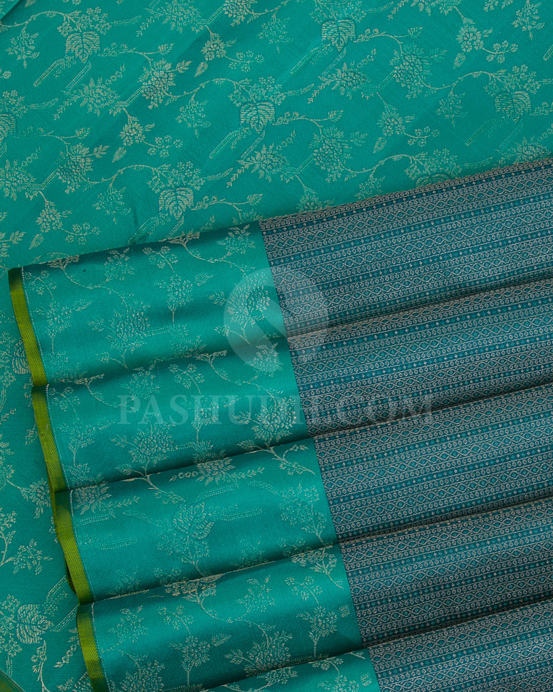 Dark Green And Light Green Kanjivaram Silk Saree - DJ280(D)