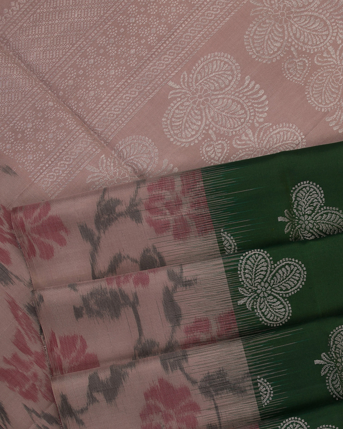 Green And Beige Soft Silk Saree - C18