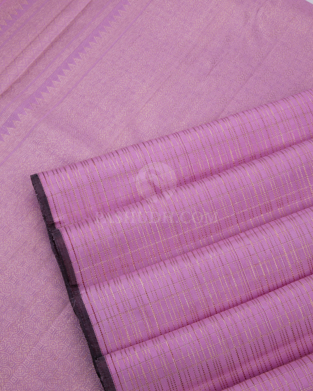 Light Rose Borderless Kanjivaram Silk Saree - S733 - VIew 5