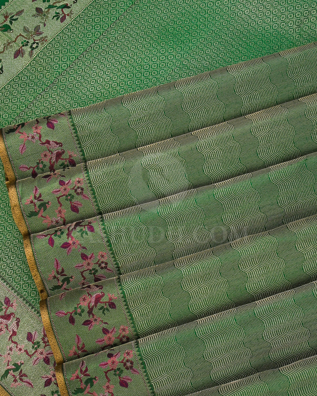 Emerald Green Kanjivaram Silk Saree - DJ328(A)