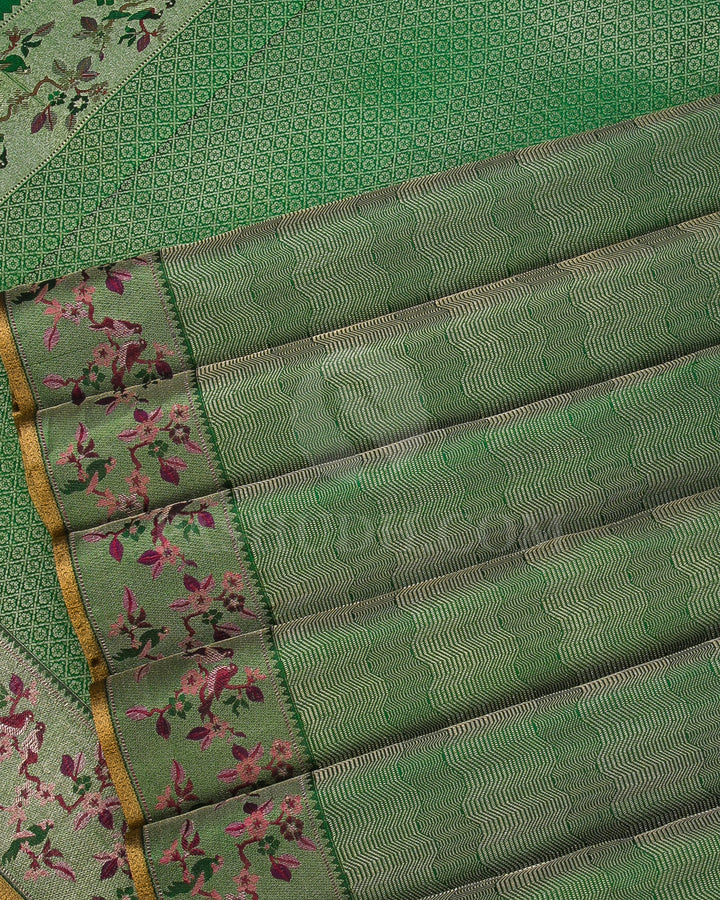 Emerald Green Kanjivaram Silk Saree - DJ328(A)