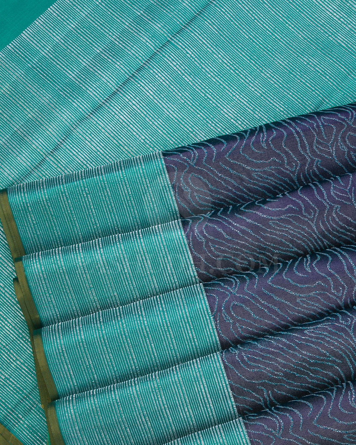 Royal Blue And Sky Blue Kanjivaram Silk Saree - D507(E)