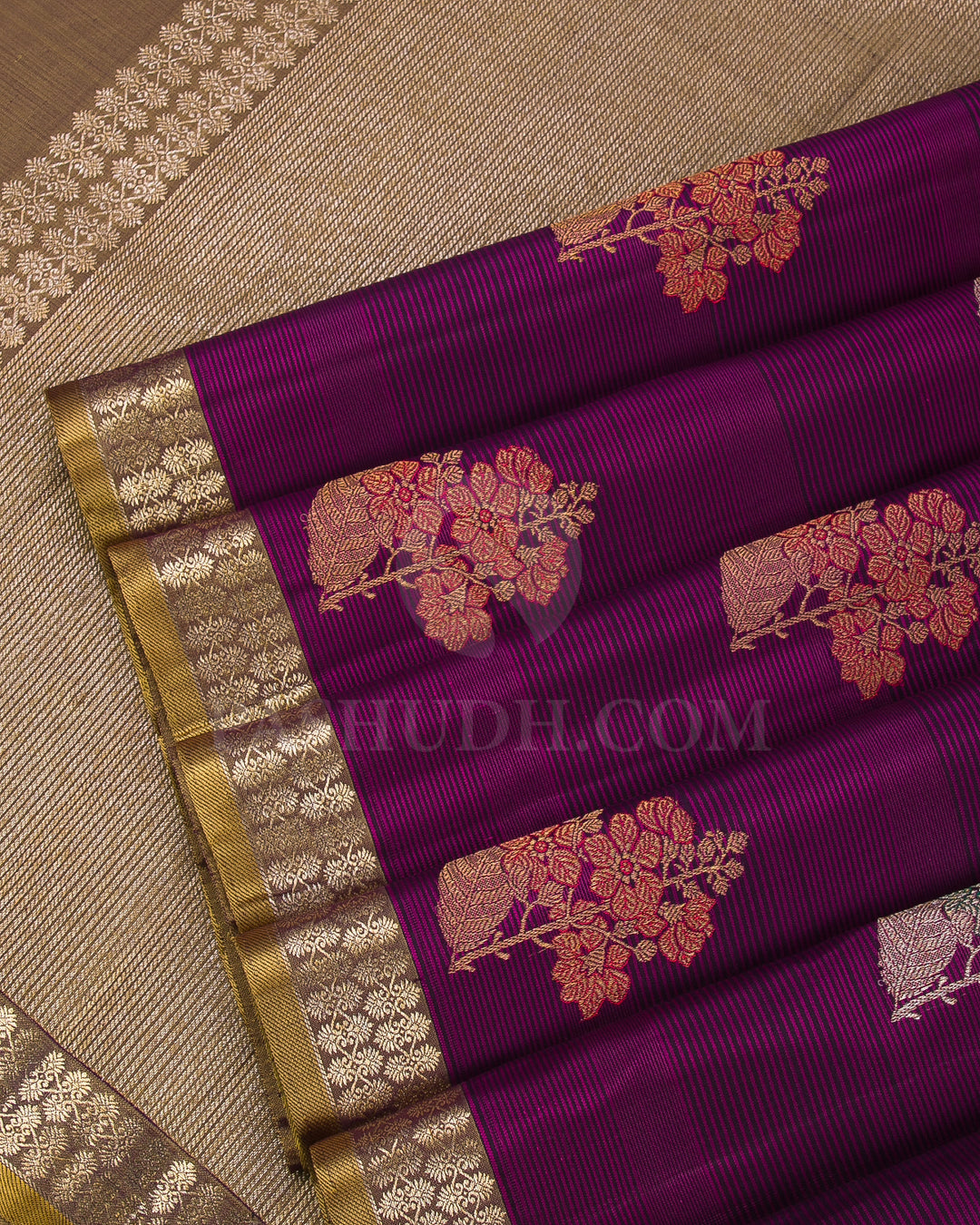 Purple, Pink And Mehendi Green Kanjivaram Silk Saree - S1248(A)