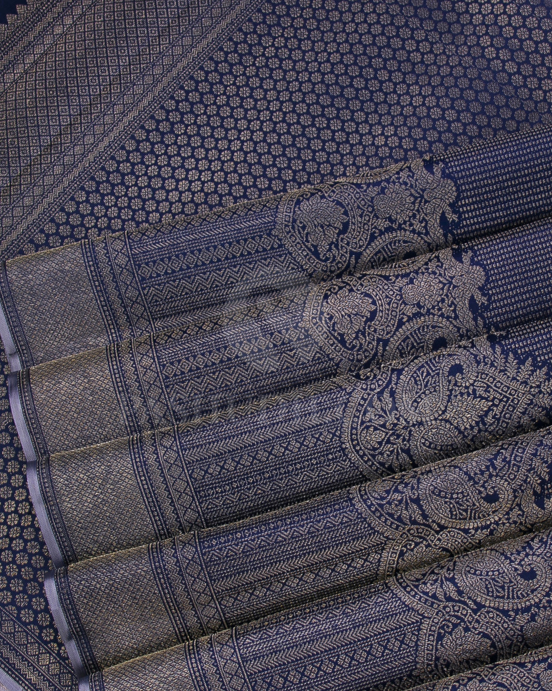 Royal Blue And Lavender Kanjivaram Silk Saree - DJ329(A)
