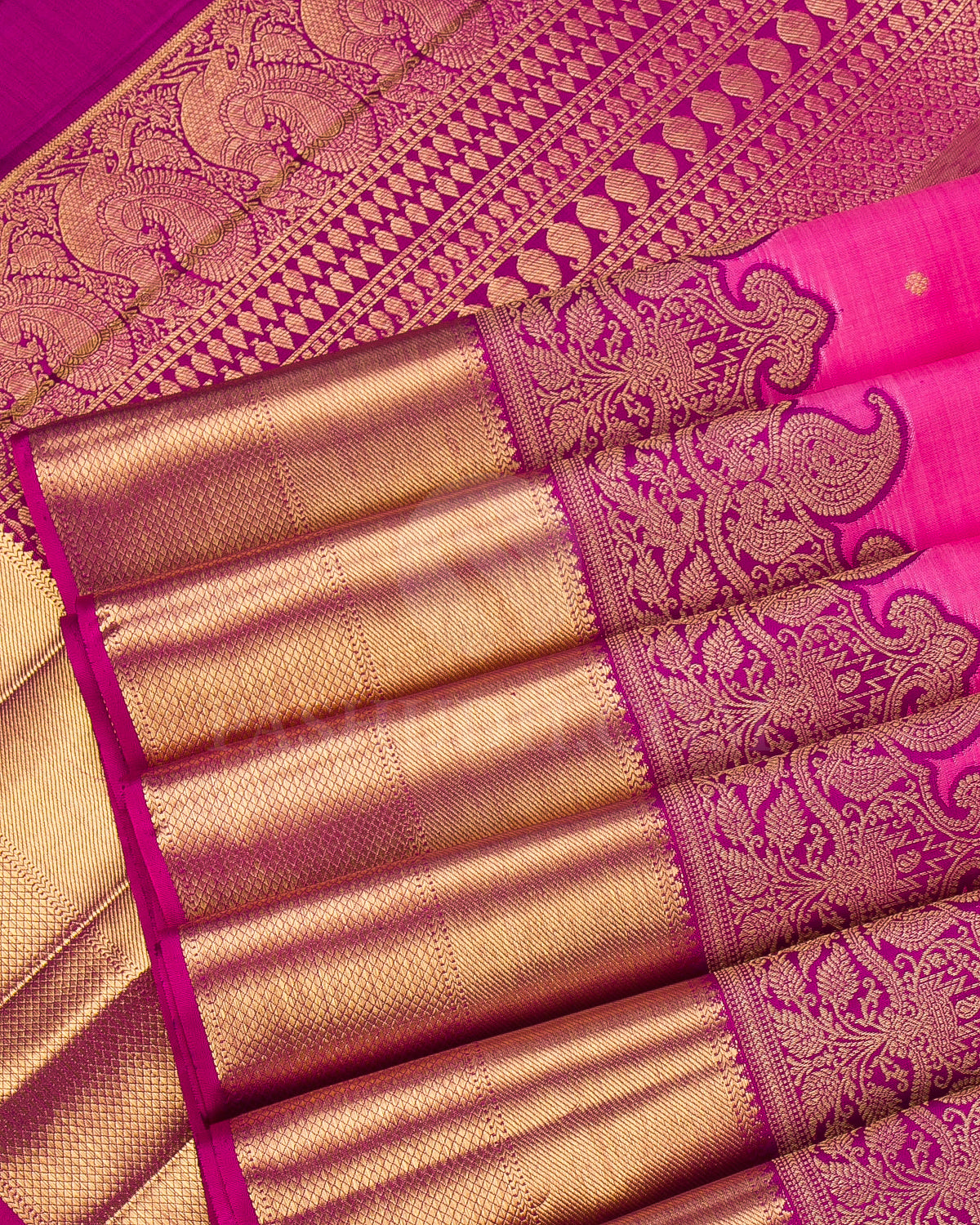 Candy Pink And Violet Kanjivaram Silk Saree - S1250(A)