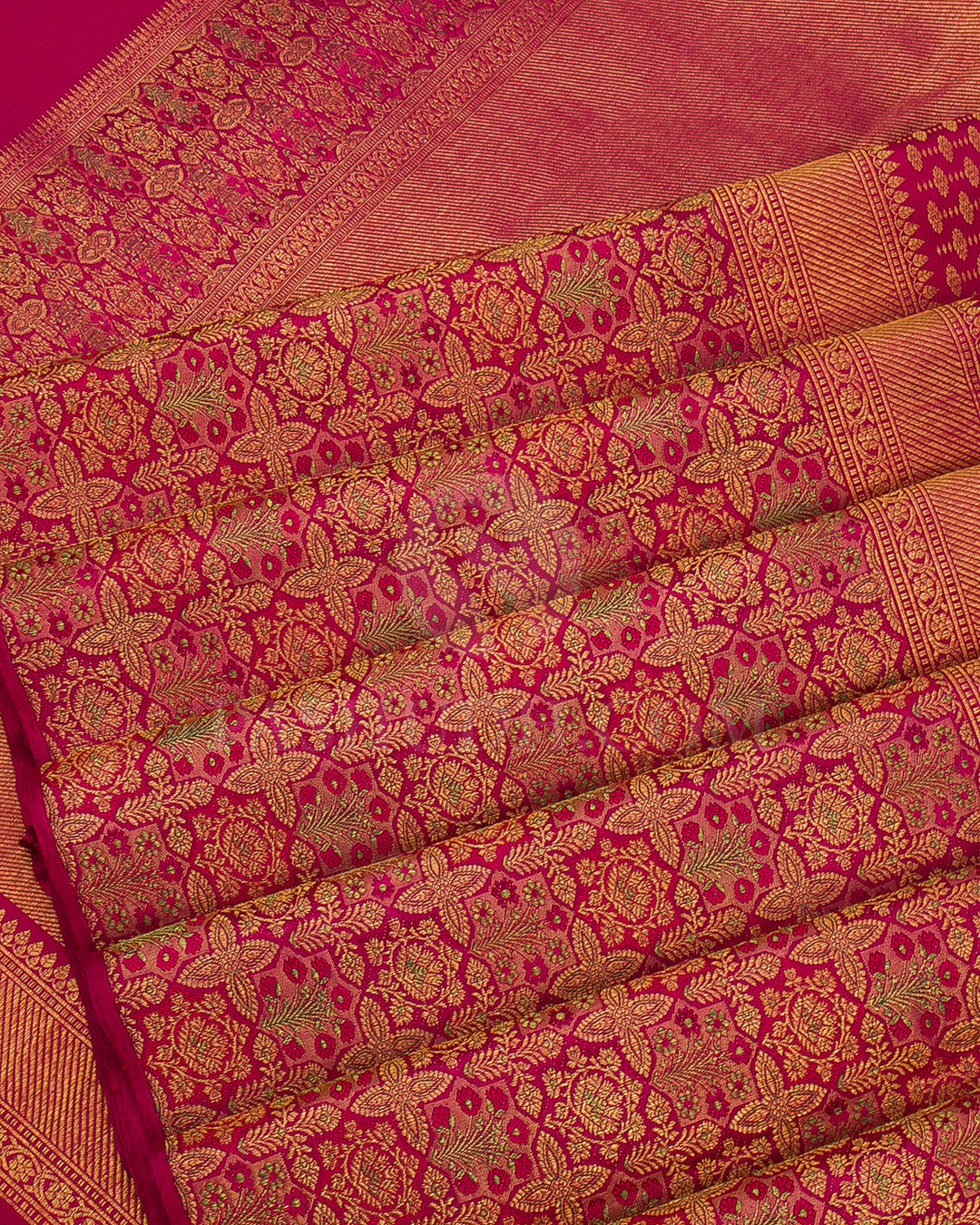 Crimson Pink Kanjivaram Silk Saree - S1191(C)
