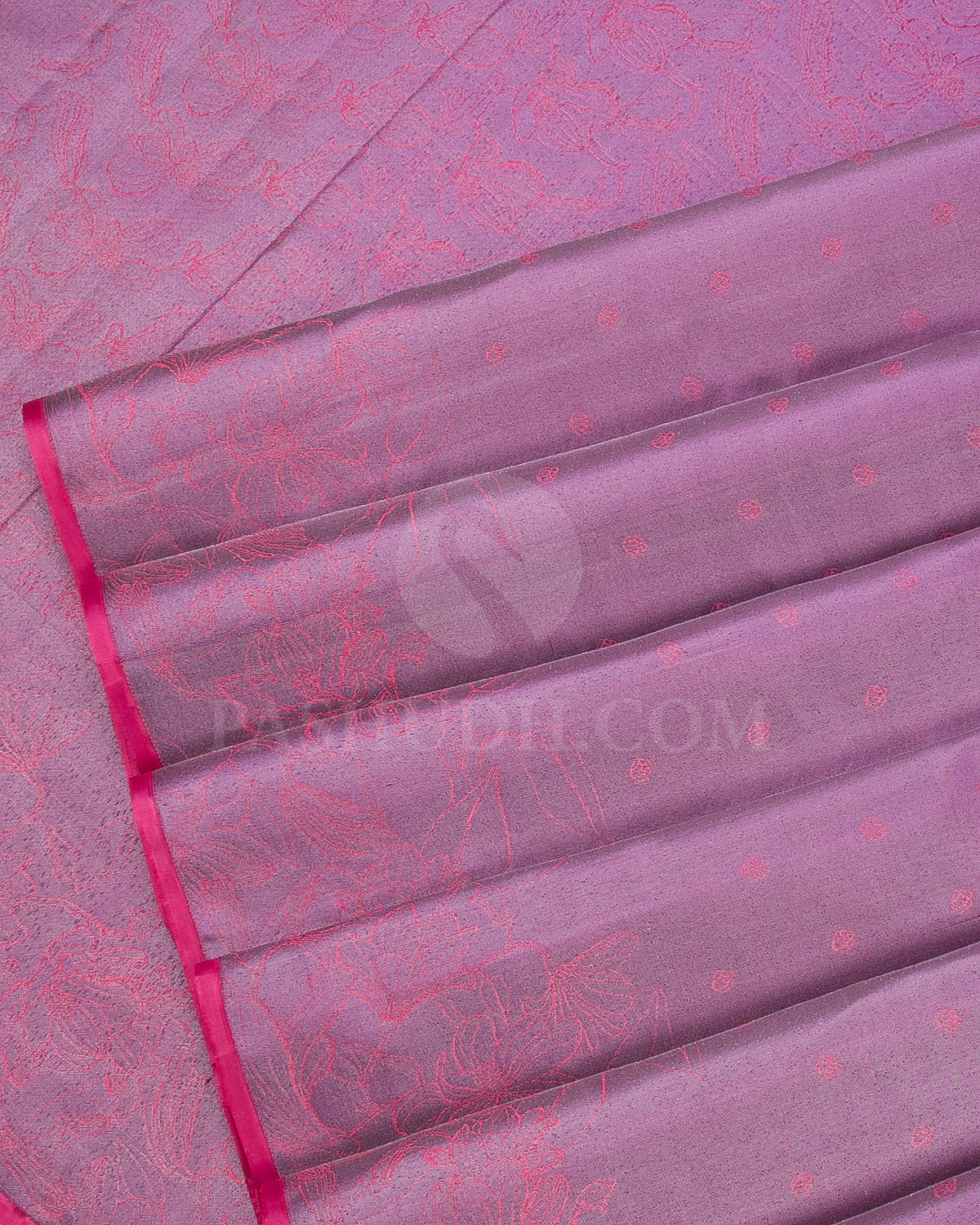 Lavendar And Fucshia Pink Kanjivaram Silk Saree - D570(B)