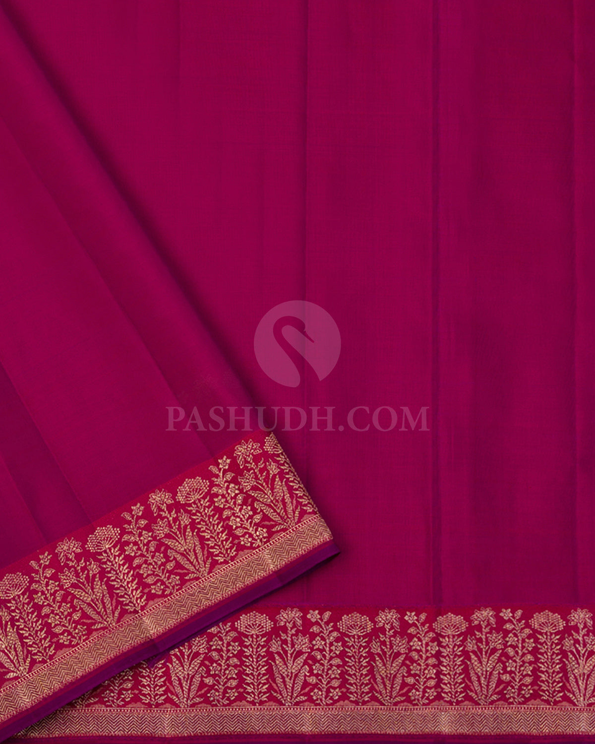 Orange & Rouge Pink Kanjivaram Silkn Saree - S1007 - View 3