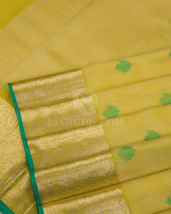 Light Yellow Kanjivaram Silk Saree - DJ249