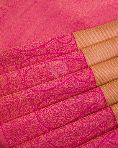 Gold & Pink Kanjivaram Silk Saree - S897