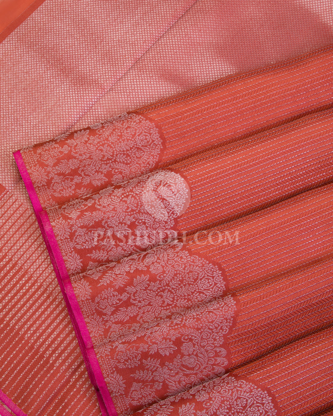 Brick Red Kanjivaram Silk Saree - D474