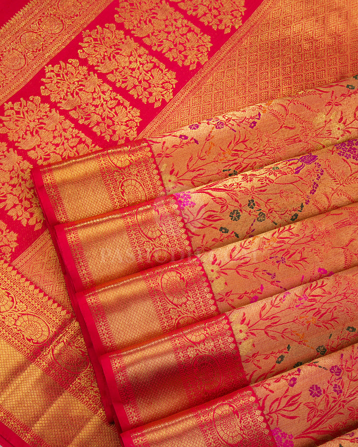 Red Pure Zari Kanjivaram Silk Saree - P123