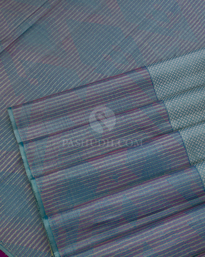 Blue & Violet Kanjivaram Silk Saree - S831 - VIew 5