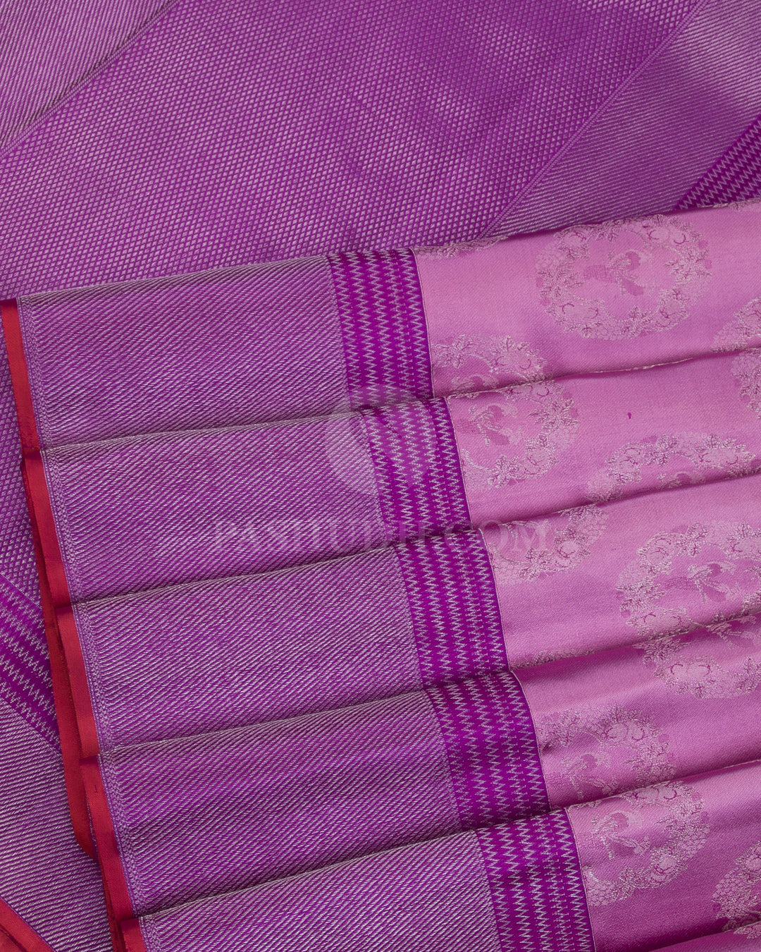 Old Rose And Violet Kanjivaram Silk Saree - D510(D) - View 3