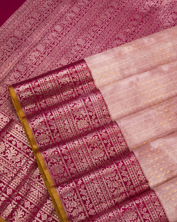 Mild Chocolate Brown & Plum Kanjivaram Silk Saree - S874