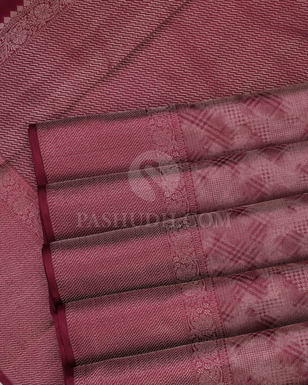 Dusty Rose Kanjivaram SIlk Saree - D430 - View 4