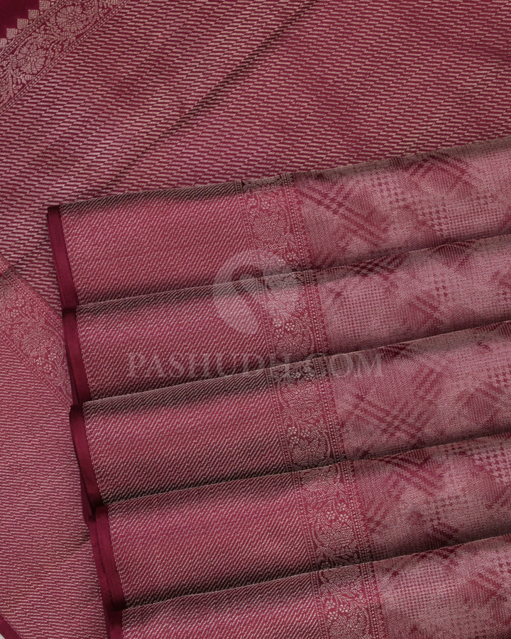 Dusty Rose Kanjivaram SIlk Saree - D430 - View 4