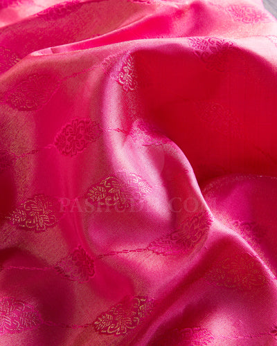 Bright Pink And Gold Kanjivaram Silk Saree - DJ289(D)