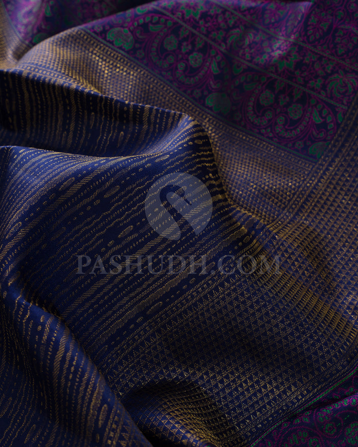 Navy Blue Kanjivaram Silk Saree-D681(B)