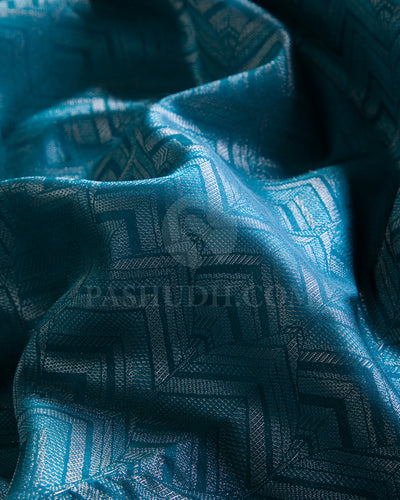 Teal Green and Sea Foam Green Kanjivaram Silk Saree - D545(C)