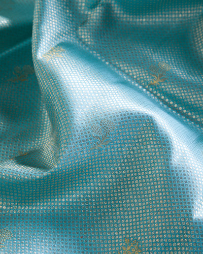 Sky Blue and Rani Pink Kanjivaram Silk Saree - S1265(A)