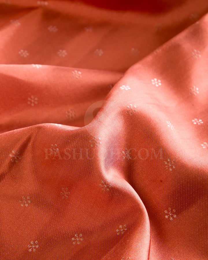 Mild Chocolate Brown And Purple Borderless Kanjivaram Silk Saree -D544(C)