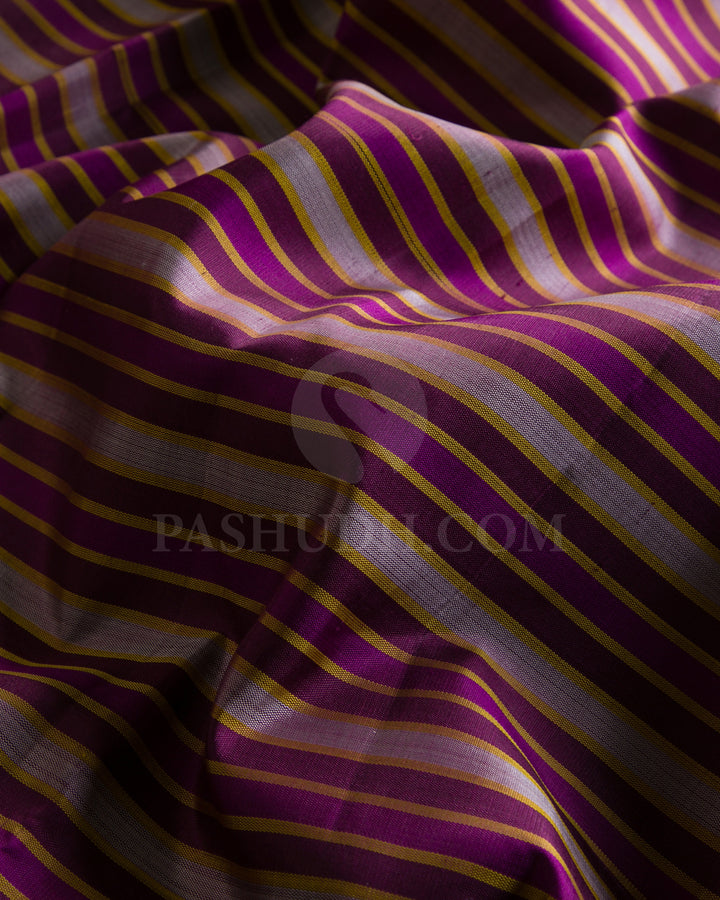 Multicolour and Grey Traditional Kanjivaram Silk Saree - AK7