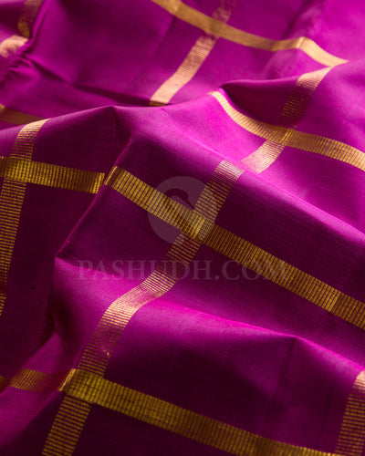 Magenta Pink And Black Traditional Kanjivaram Silk Saree - SVJ18