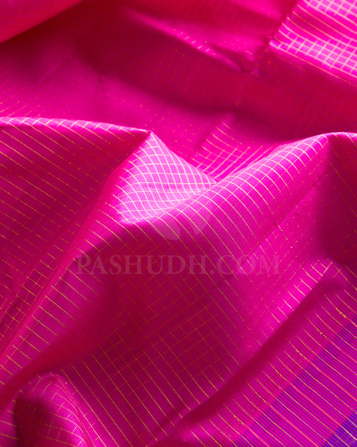 Rani Pink And Violet Traditional Kanjivaram Silk Sare - SVJ24