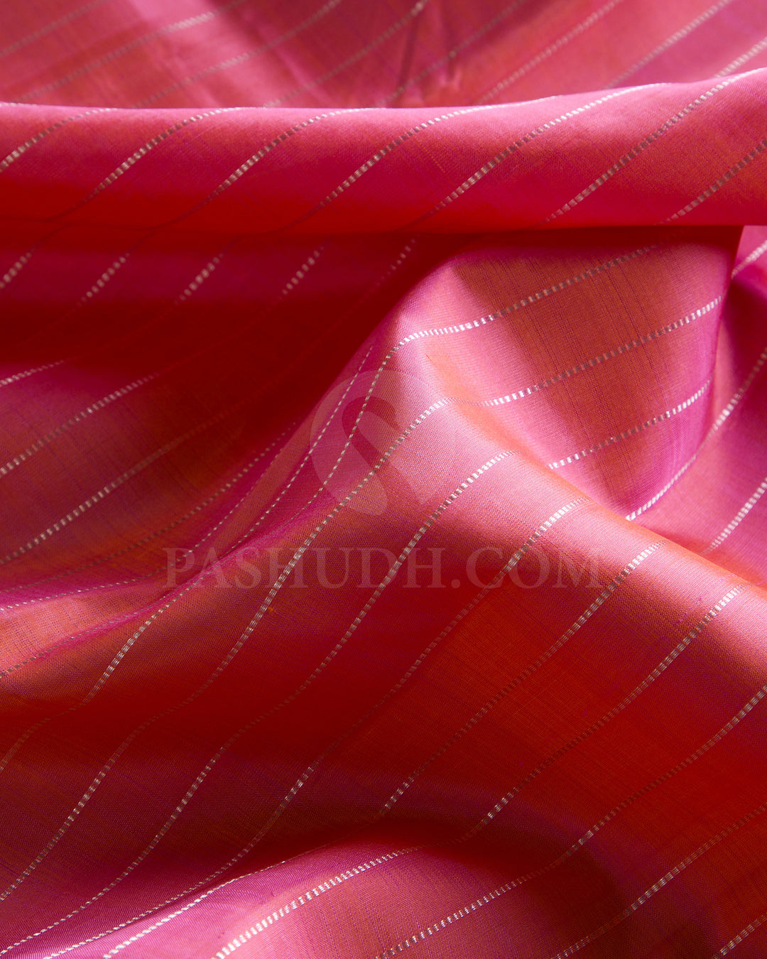 Orange Shot Pink And Purple Borderless Traditional Kanjivaram Silk Saree - SVJ16