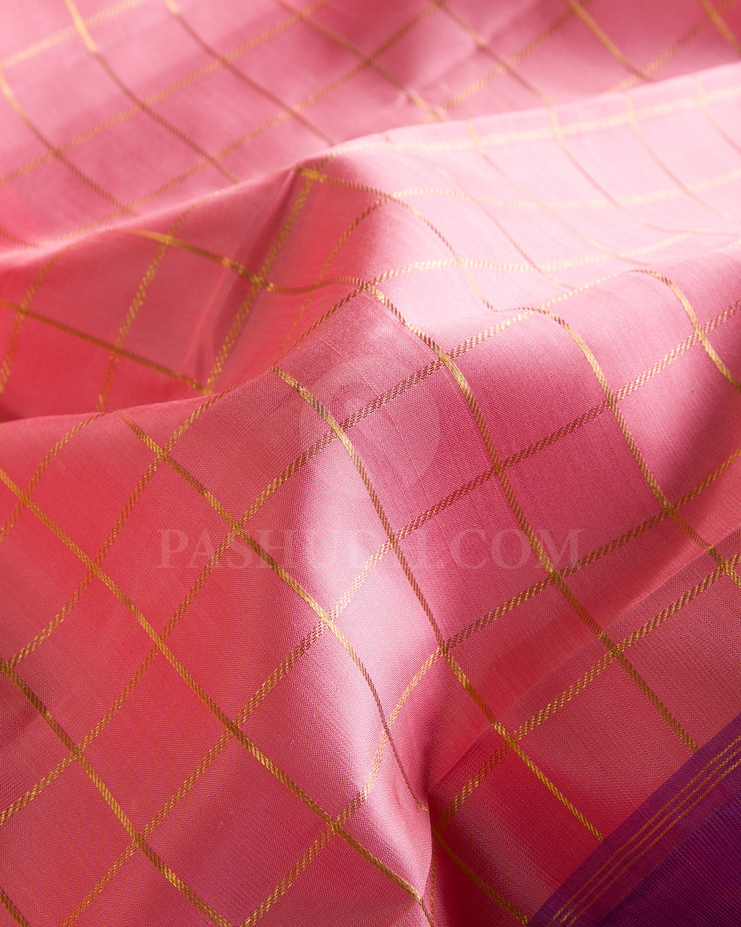 Peachy Pink And Lavender Traditional Kanjivaram Silk Saree - SVJ23