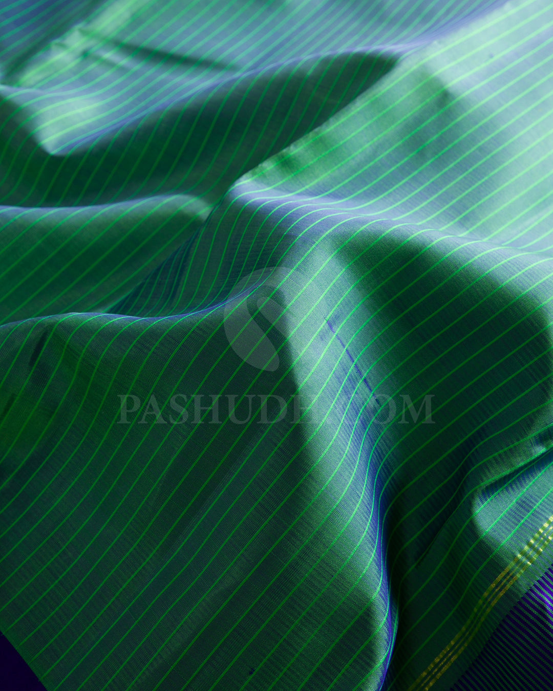 Light Green And Royal Blue Traditional Kanjivaram Silk Saree - SVJ28