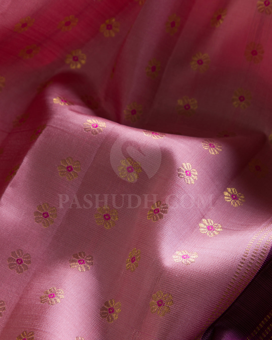 Onion Pink And Rose Pink Kanjivaram Silk Saree - K3