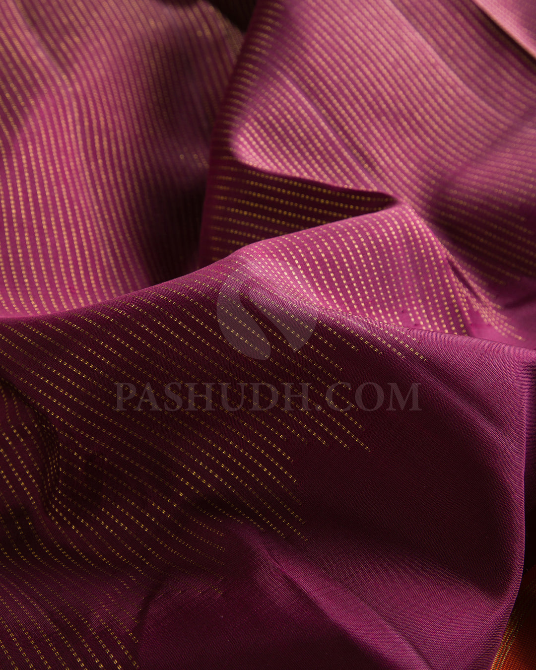 Paakku (Betel nut) And Rust Orange Traditional Kanjivaram Silk Saree - K5