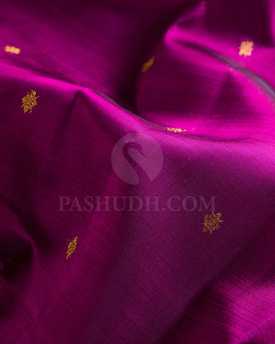 Violet Shot Pink And Peach Traditional Kanjivaram Silk Saree - SVJ15