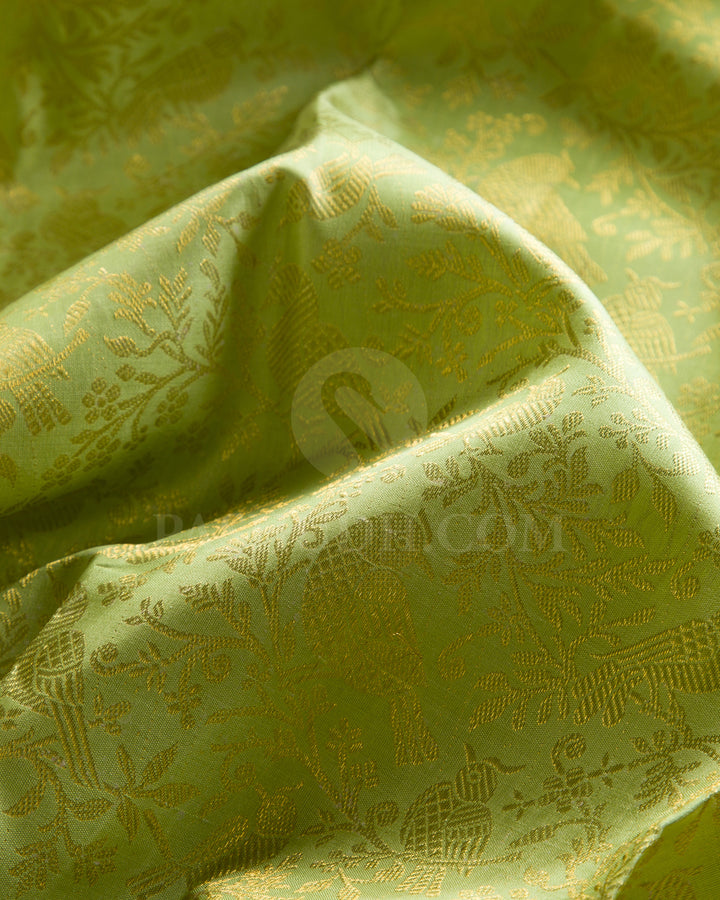 Elaichi Green And Pink Traditional Kanjivaram Silk Saree - SVJ10