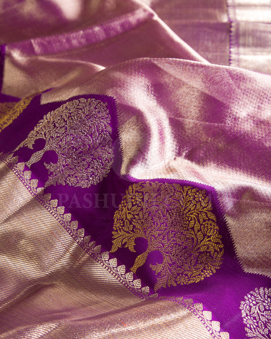 Purple Organza Shimmer Kanjivaram Silk Saree - S1096(B)