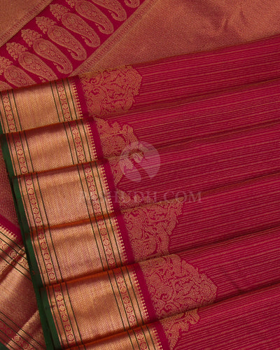 Maroon Kanjivaram Silk Saree - DJ300(A) - View 3