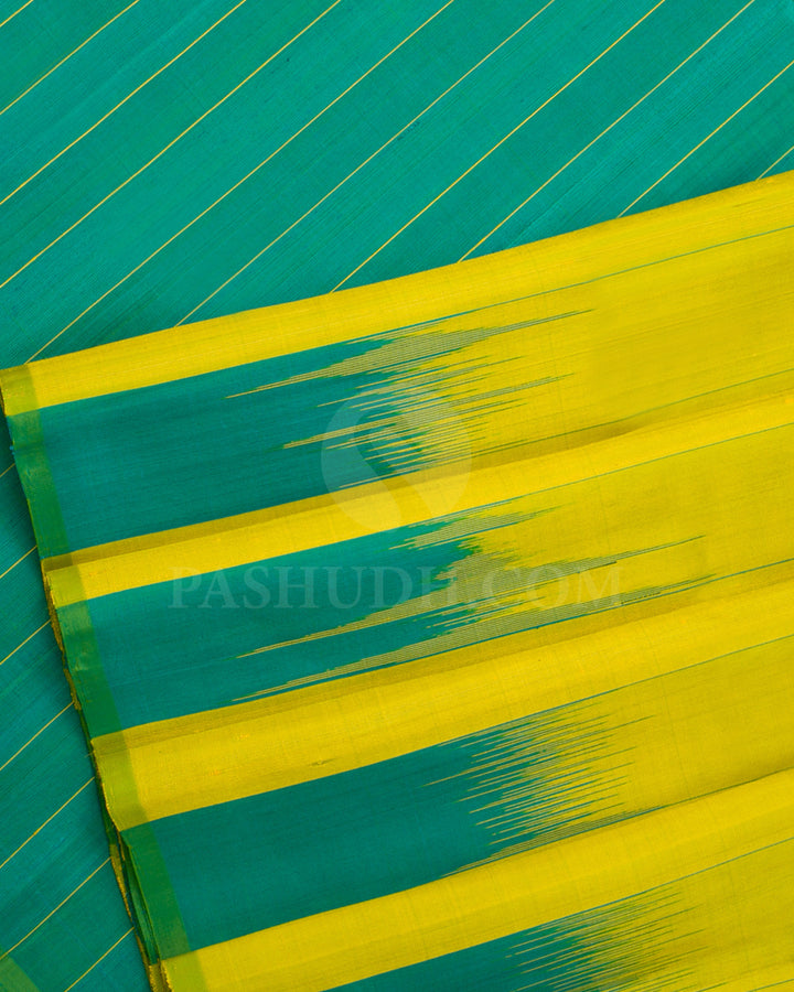 Lime Yellow And Green Soft Silk Saree - C92