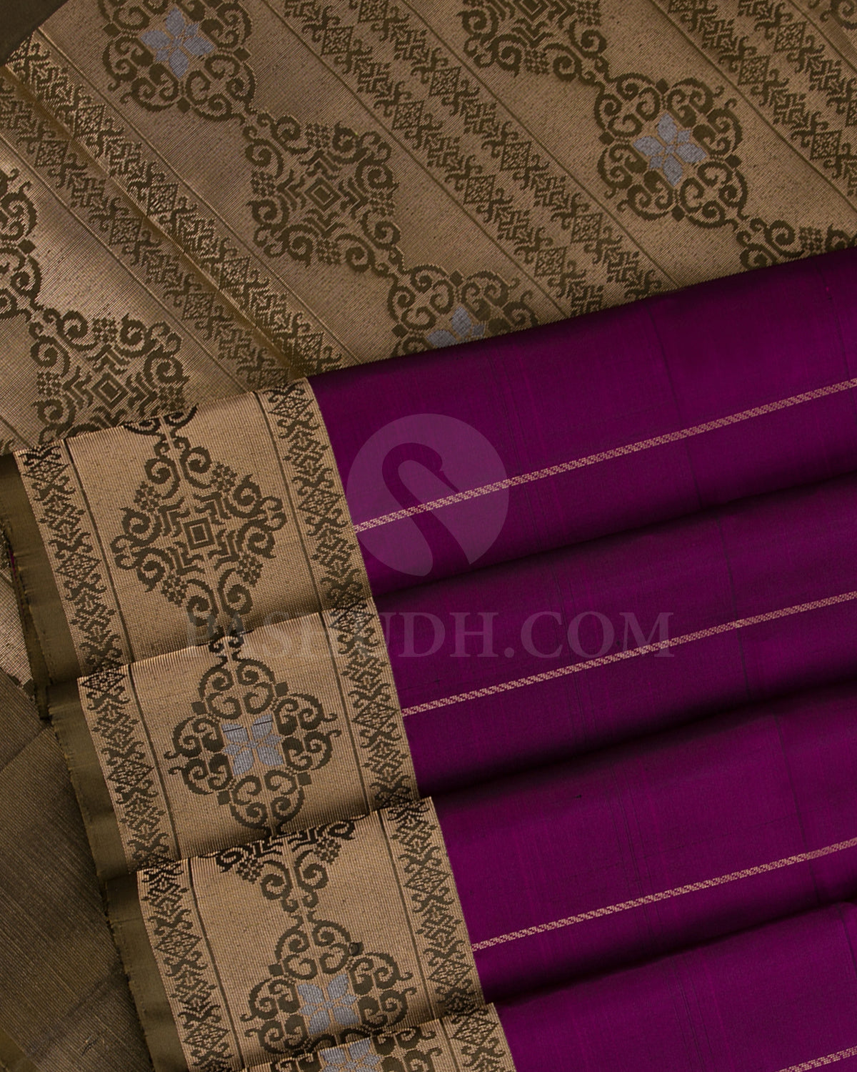 Magenta And Brown Soft Silk Saree - C45