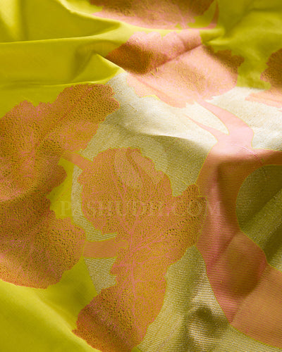 Neon Yellow And Neon Pink Kanjivaram Silk Saree - S1320(A)