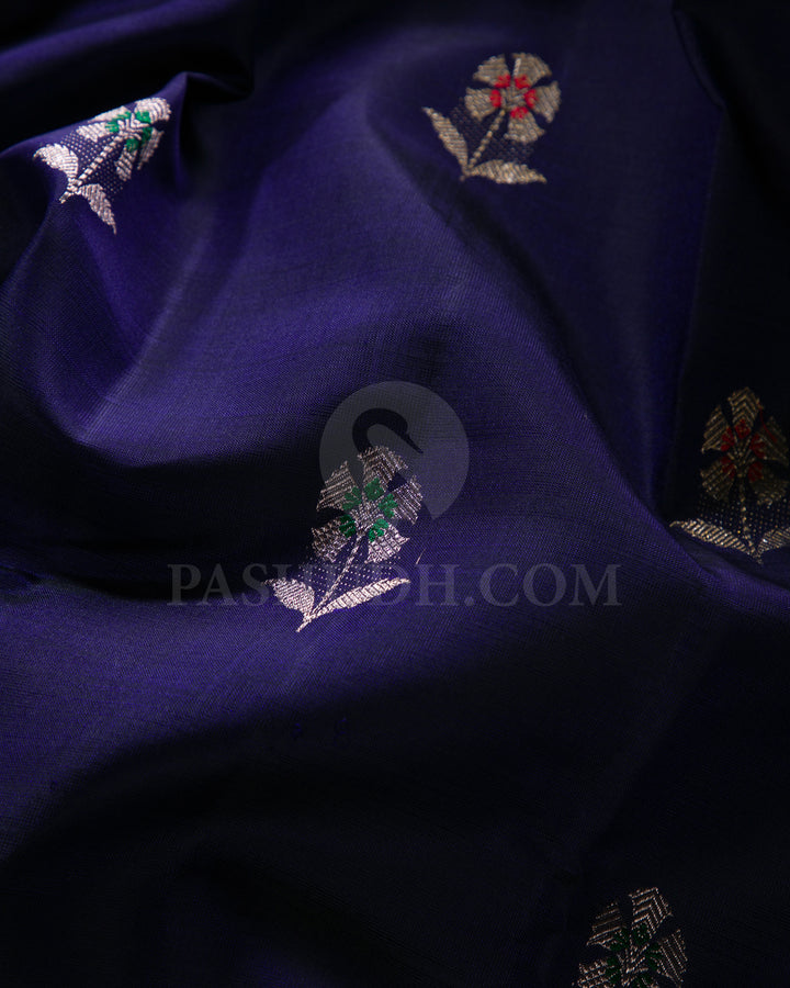 Navy Blue Kanjivaram Silk Saree - S1061(D)