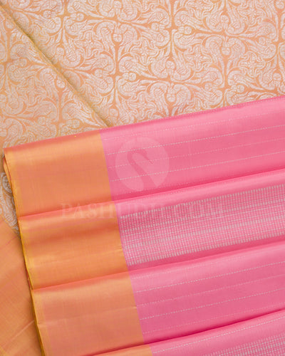 Baby Pink And Peach Soft Silk Saree - C93