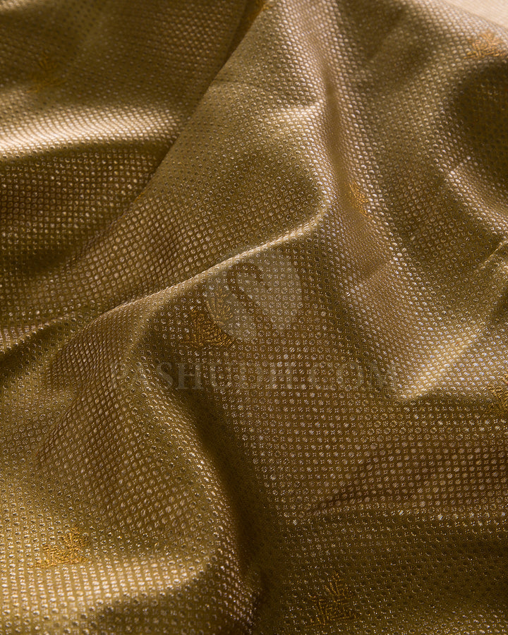Golden Beige And Punch Pink Kanjivaram Silk Saree - S1315(A)