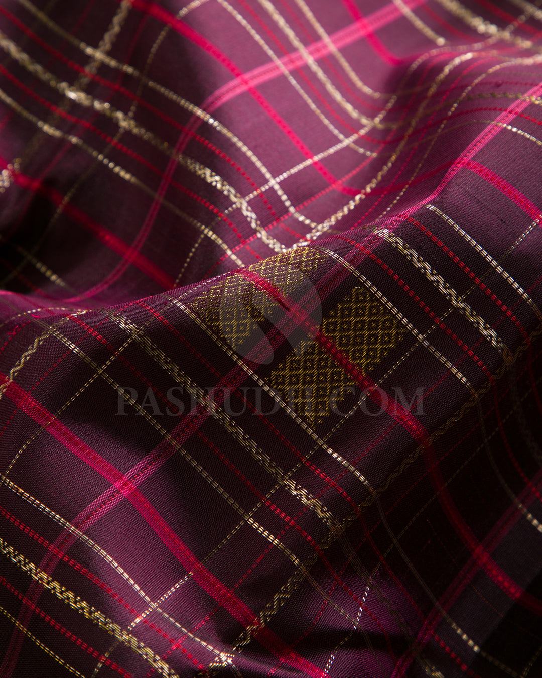 Maroon And Orange Traditional Kanjivaram Silk Saree - S1282(A)