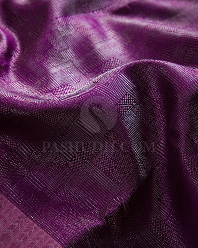 Violet And Baby Pink Kanjivaram Silk Saree - D571(B)