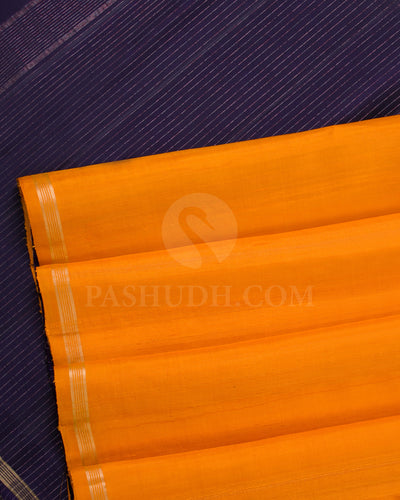 Yellow And Purple Soft Silk Saree  - C46