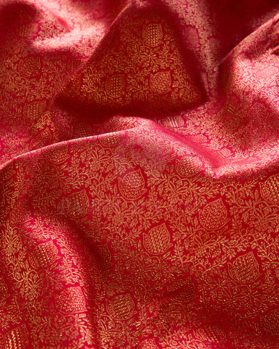 Bright Red And Cream Kanjivaram Silk Saree - S1318(A)