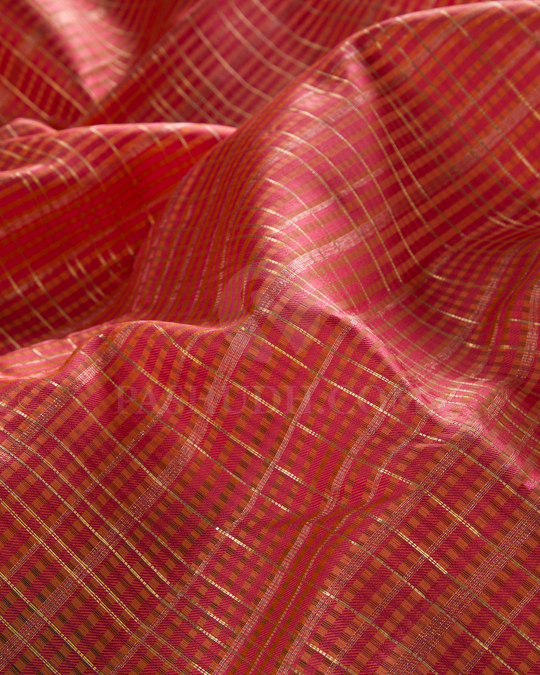 Peach Pink And Gold Beige Kanjivaram Silk Saree  - S1304(A)