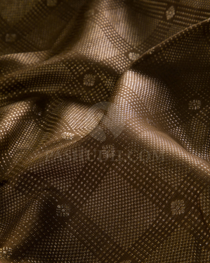 Dark Beige And Peach Kanjivaram Silk Saree - S1322(A)
